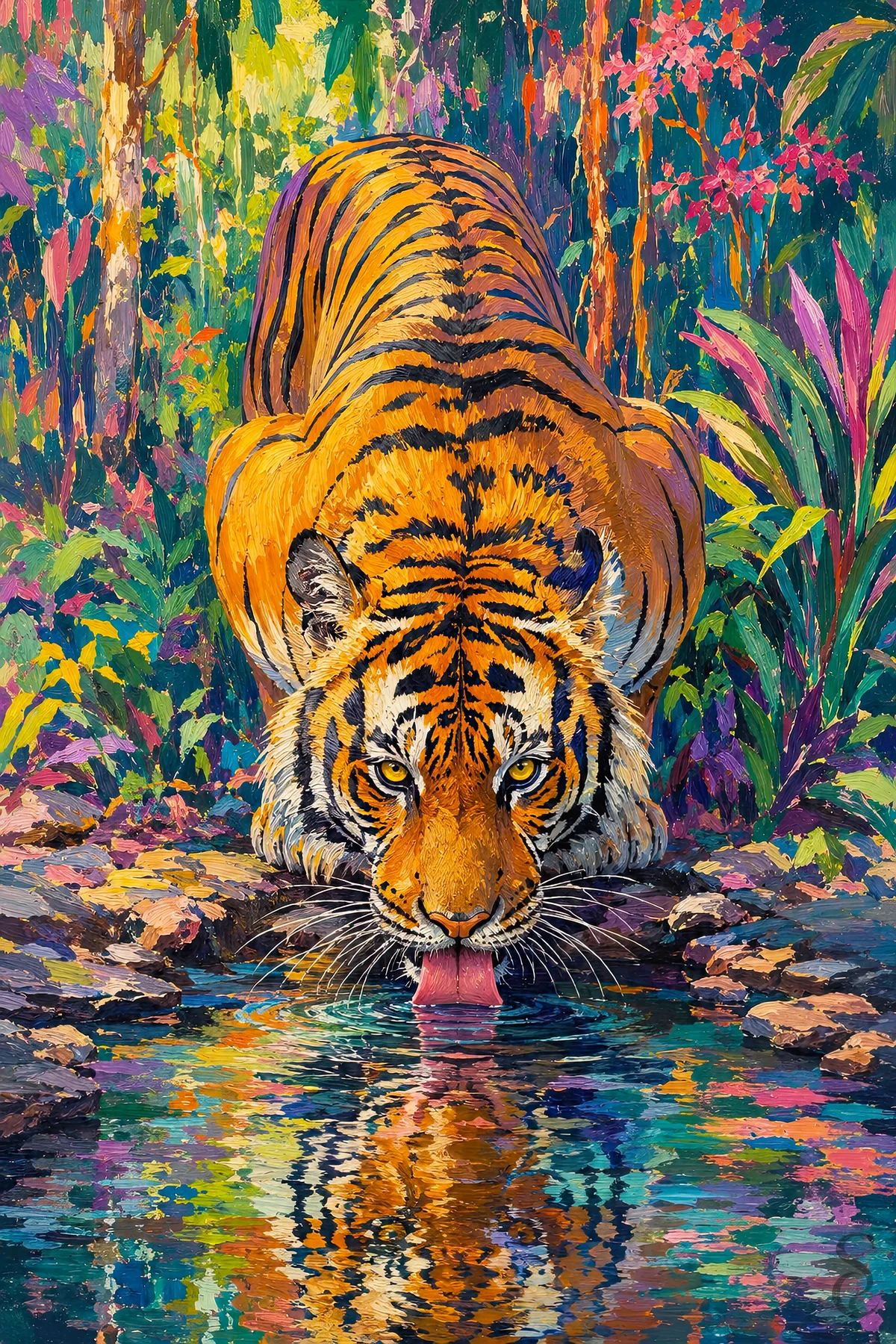 Vivid tiger painting